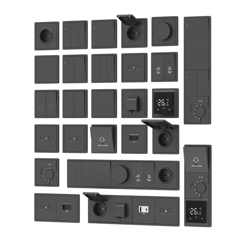 Накладка стандарта TAE для розеток USB, HDMI, аудио, черный, серия R98