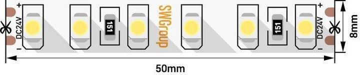 Светодиодная лента SWG 9,6W/m 120LED/m 3528SMD холодный белый 5M 003591