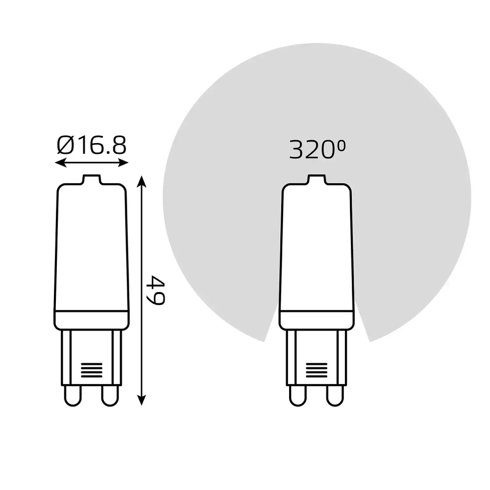 Лампа Gauss LED 3W G9 AC185-265V 300 lm 4100K керамика диммир. 107309203