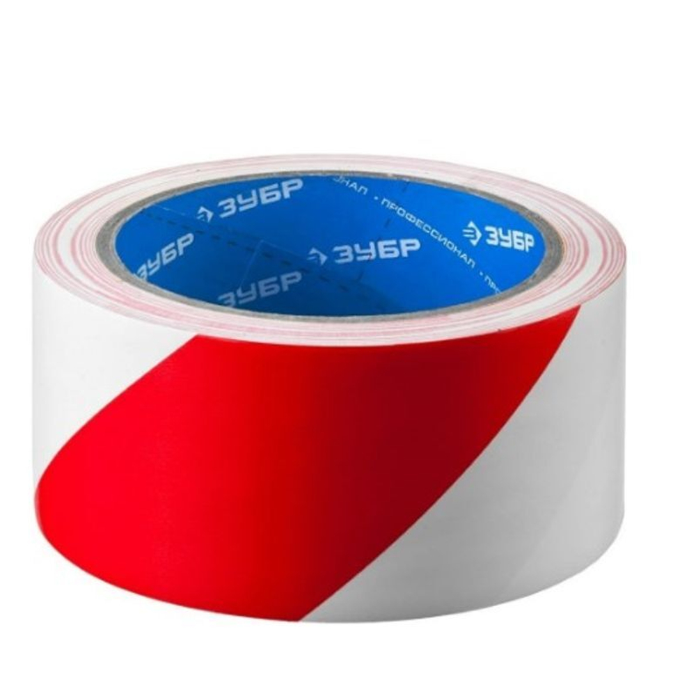Лента сигнальная 50 мм 25 м бело-красная Зубр Профессионал