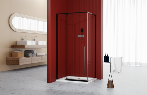 Душевое ограждение Esbano ESOGA108PSB 100x80x195 Прямоугольная цвет черный