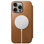 Кожаный чехол-книжка MagSafe Nomad Modern Leather Folio для iPhone 15 Pro Max Чехол из натуральной цельнозерновой кожи ECCO. Вмещает до трёх карт
