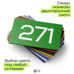 Номер на дверь 271, табличка на дверь для офиса, квартиры, кабинета, аудитории, склада, зеленая 120х70 мм, Айдентика Технолоджи