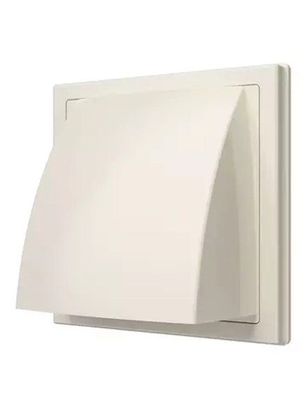 Стенной выход вытяжной с обратным клапаном 150*150 с фланцем D100 1515К10ФВ Ivory ERA title=