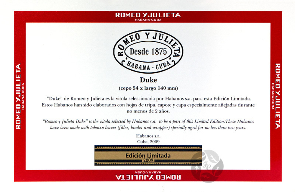 Romeo y Julieta Duke Edición Limitada 2009
