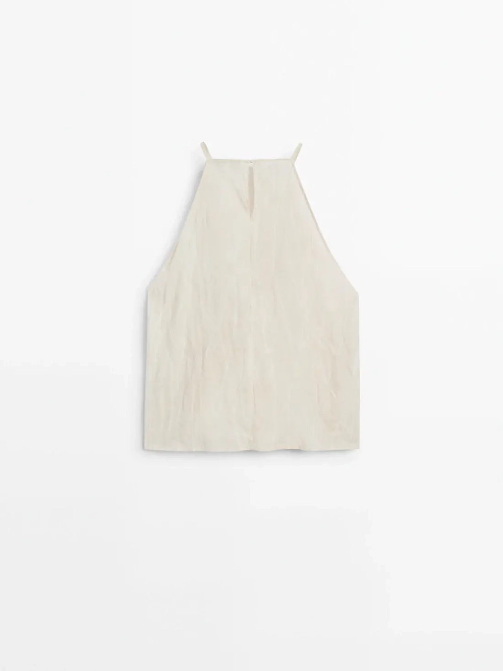 Massimo Dutti Топ с горловиной халтер и принтом, натуральный, кремовый