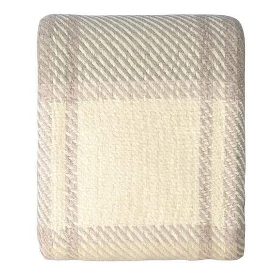 Покрывало из хлопка warm traditions бежево-серого цвета из коллекции essential, 230х250 см
