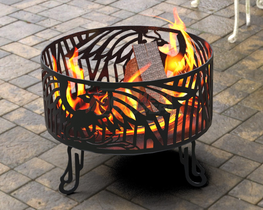 Чаша костровая Цветы кольцо