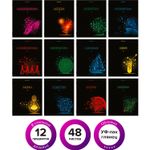 Тетради предметные, КОМПЛЕКТ 12 ПРЕДМЕТОВ, "DARK", 48 листов, глянцевый УФ-лак, BRAUBERG, 404028