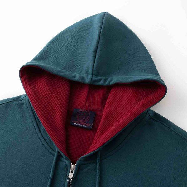 Худи Zip HTF изумрудный/бордовый - фото 3