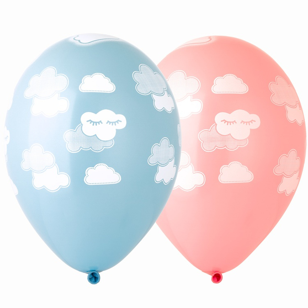 Шар латексный 35см Облака детские (Ассорти)