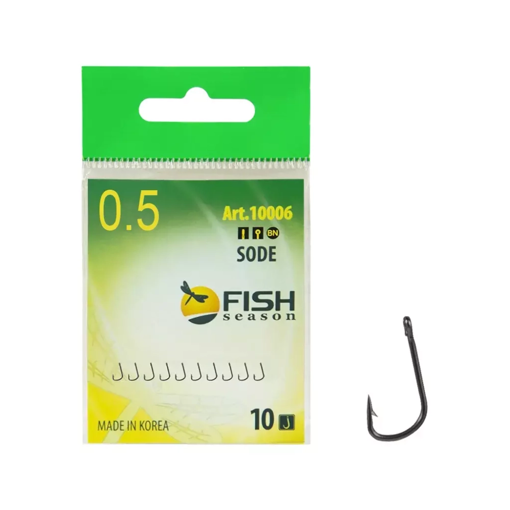 Крючки Fish Season 10006 Sode с ушком, покрытие BN