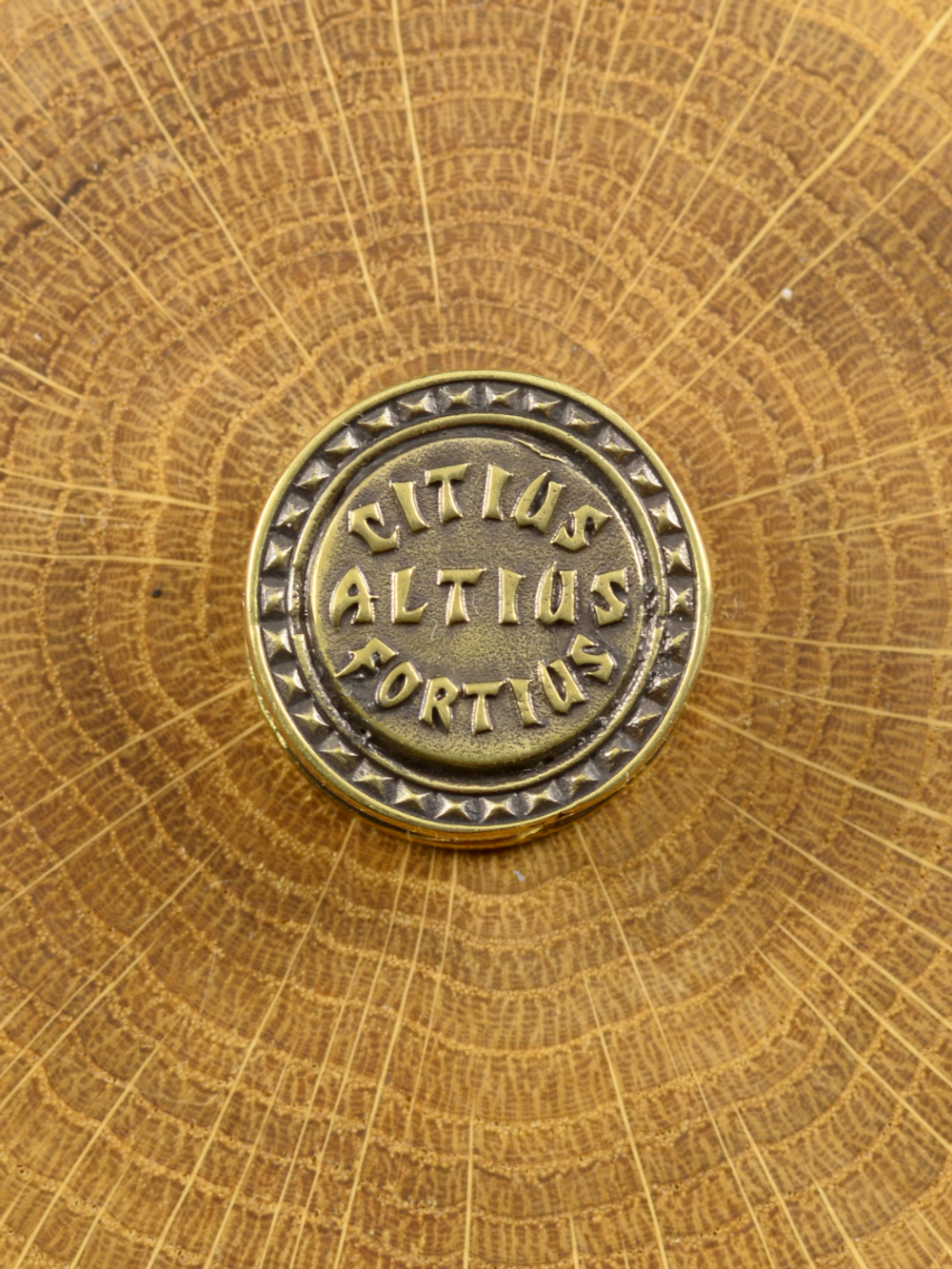 Бусина-вставка «Citius, altius, fortius» из латуни