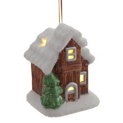 GAEM Фигурка декоративная подвесная "Домик" (подсветка, 2xLR44), L6 W6 H8 см, 2в.