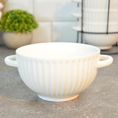 Набор бульонниц 4 предмета 650мл на подставке, 202478