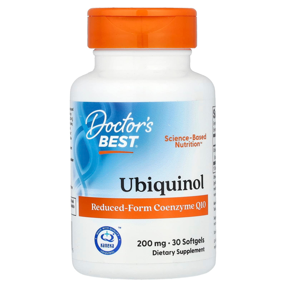 Doctor's Best, Убихинол с Kaneka, 200 мг, 30 мягких желатиновых капсул