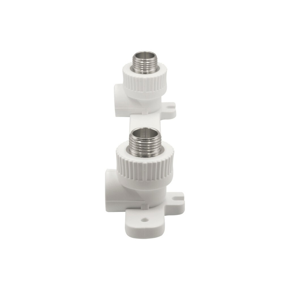 Уголок комб. нар 20х1/2'' с креплением двойной EVER® plast БЕЛЫЙ (Россия)