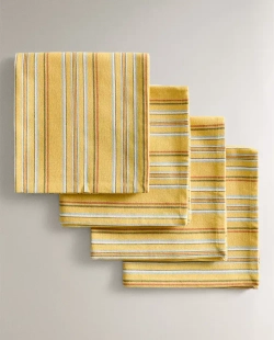 ZARA HOME НАБОР САЛФЕТОК ИЗ ХЛОПКА В РАЗНОЦВЕТНУЮ ПОЛОСКУ, ЖЕЛТЫЙ