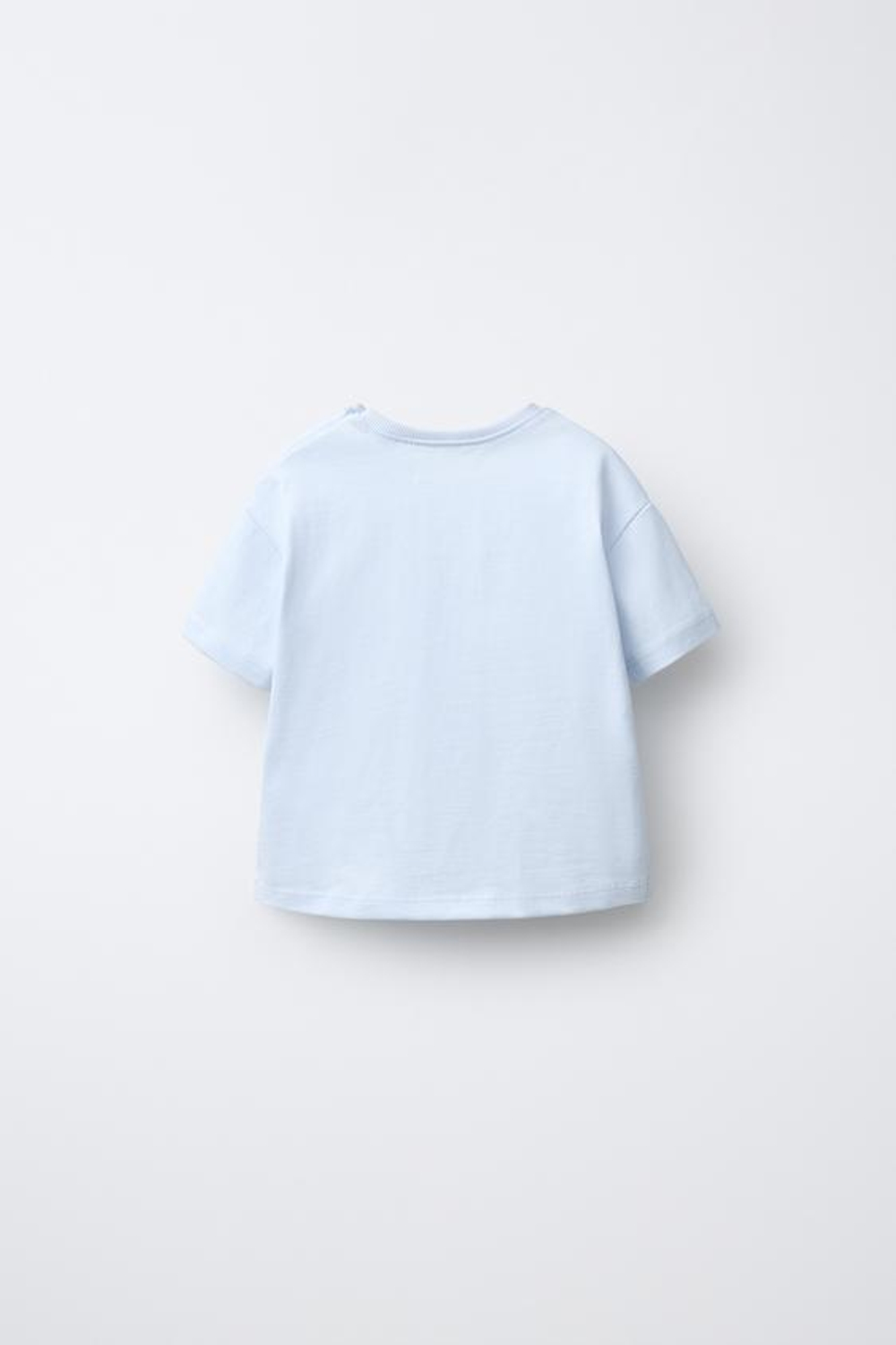 ZARA ФУТБОЛКА С ГЛАДКОЙ ВЫШИВКОЙ, ГОЛУБОЙ