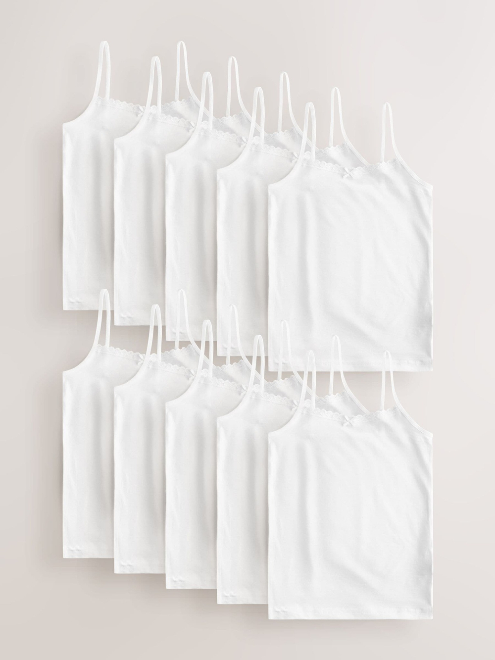 Майка на бретельках для девочки Next AB4-637, 10 шт., Белый