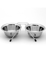 Миска двойная на подставке VM-2700, 2 х 240 мл; 2 x 360 мл