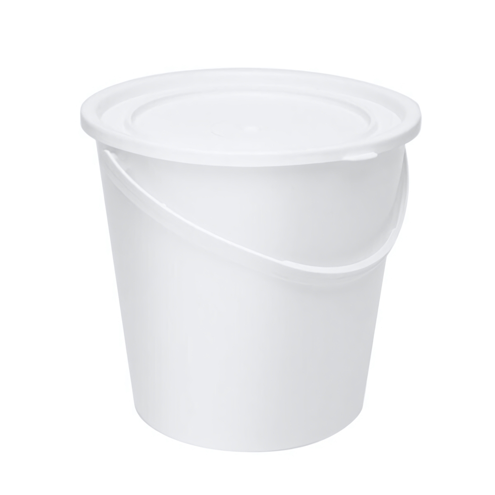 Ведро с герметичной крышкой и ручкой 7 л (белое)