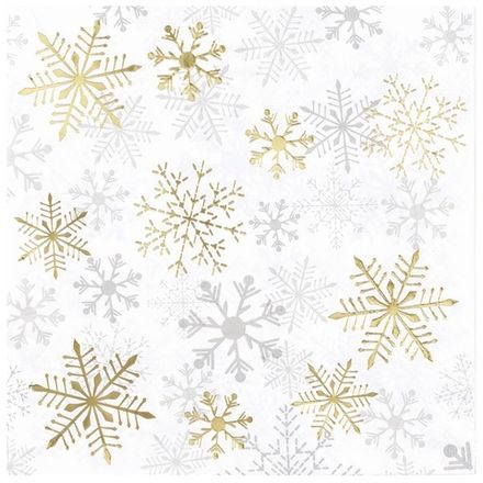 Салфетки "Белые снежинки" 33 см 6 шт