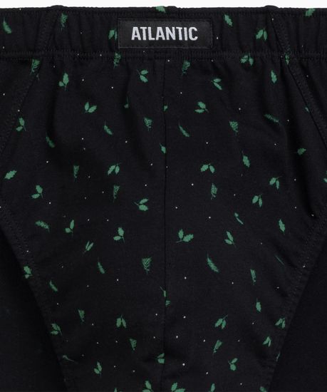 Мужские трусы (3шт) слипы спорт Atlantic 3MP-178, хлопок, черный + изумрудный + черный