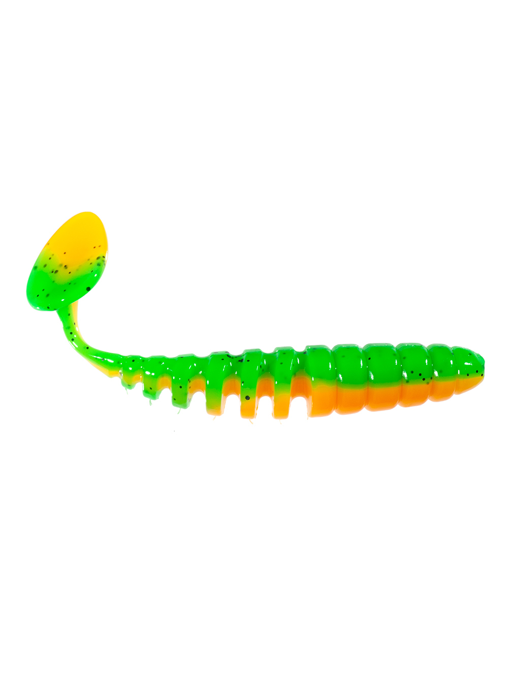 Приманка ZUB-SHAD  90мм(3,5")-5шт, (цвет 022) зеленый верх-оранжевый низ