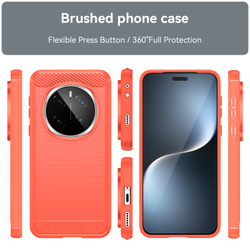 Чехол красного цвета с дизайном в стиле карбон на Honor Magic 7 Pro, мягкий отклик кнопок, серия Carbon от Caseport