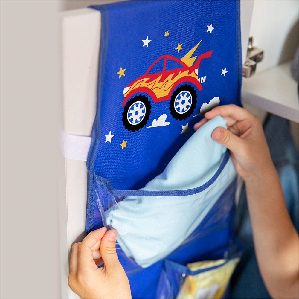 Кармашки в садик 85х24 Машинка (синий)