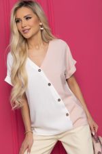 Блуза Игра цвета (бело-розовая) Б10378 LT Collection