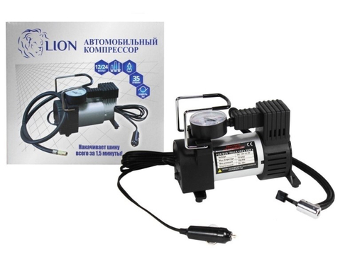 Компрессор  LION  35 л/мин, 12В пласт корпус, в сумке, серая коробка 1/10 (LION)