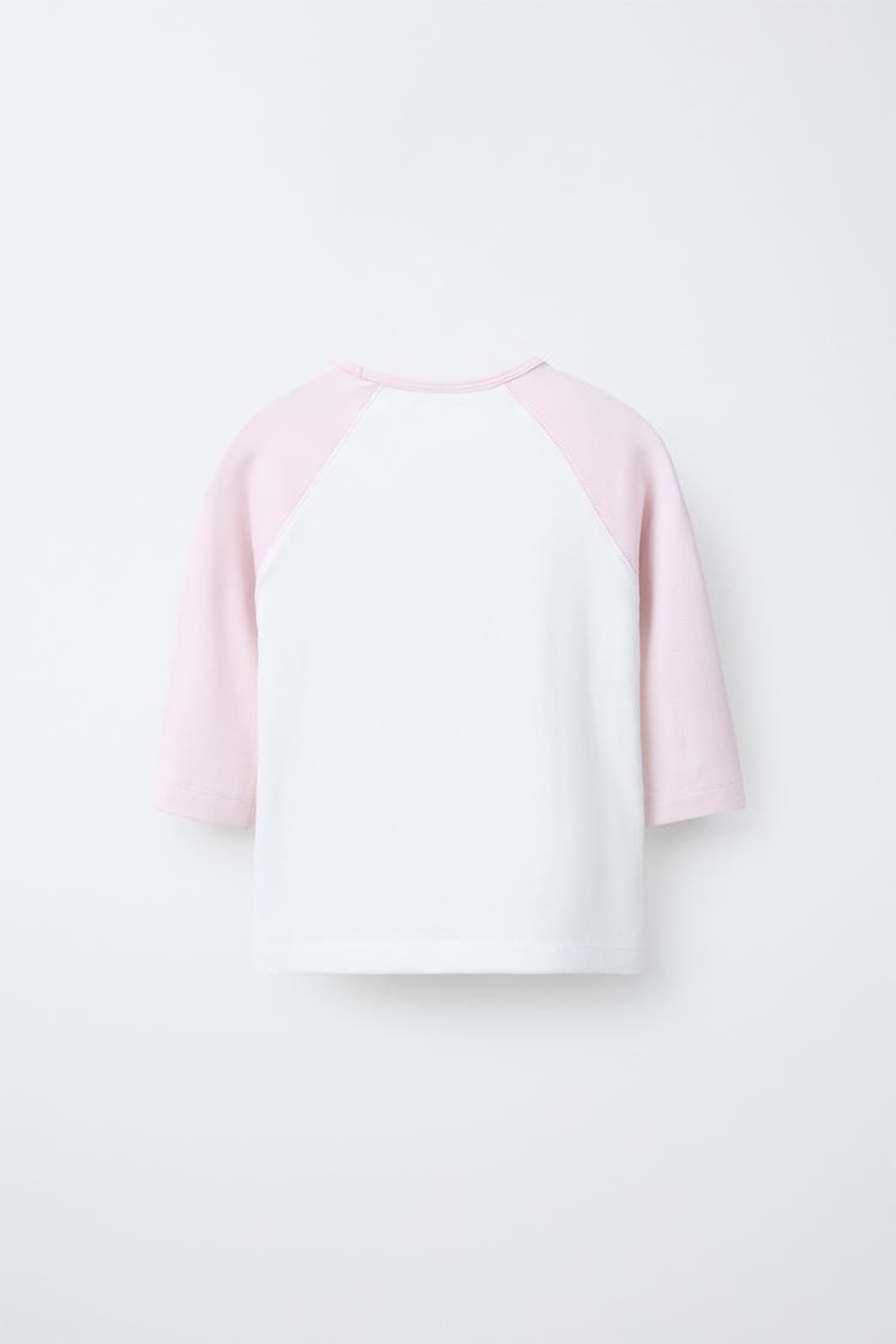 ZARA ФУТБОЛКА РЕГЛАН С НАДПИСЬЮ ИЗ МОДАЛА, РОЗОВЫЙ/БЕЛЫЙ