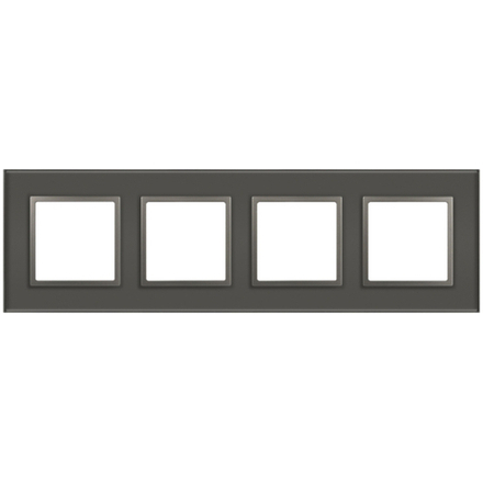 Рамка для розеток и выключателей ЭРА Elegance 14-5104-16 на 4 поста, стекло, титан