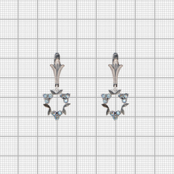 "Тинтана"  серьги в серебряном покрытии из коллекции "Хрустальный сад" от Jenavi  с английским замком