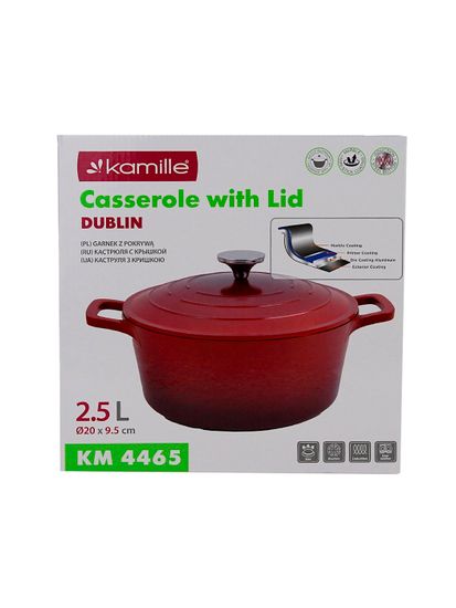 Кастрюля 2,5 л. Kamille KM 4465 серия DUBLIN из литого алюминия с антипригарным покрытием с крышкой