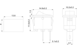 Клавишный выключатель REXANT 250v 3а (2с) on-off красный micro (rwb-101) 36-2011