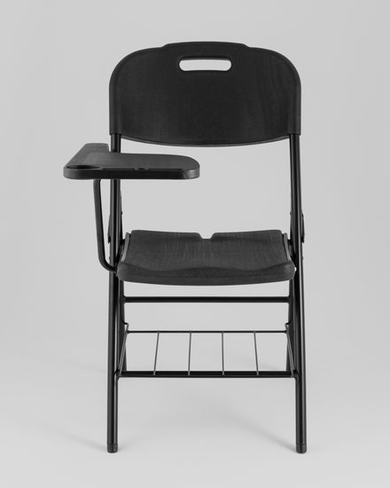 Стул складной банкетный со столиком и полкой черный
