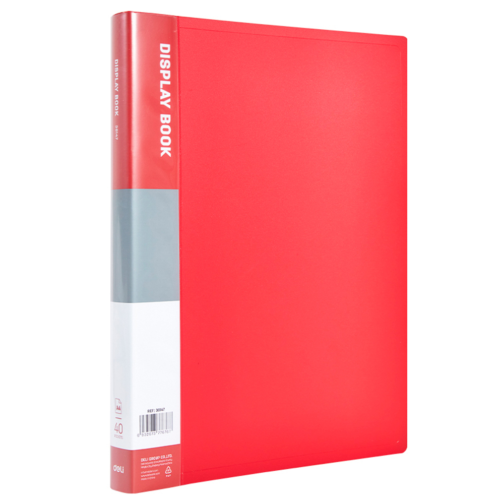 Папка с файлами DELI "Classic" на 40 вкладышей, 0.6 мм, красная