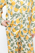 Шелковая пижама с лимонами - M размер