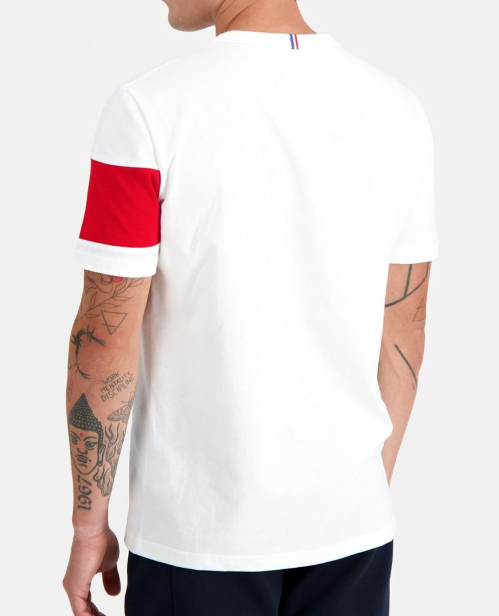 Мужская теннисная футболка Le Coq Sportif TRI Tee Short Sleeve N°1 SS23 - new optical white