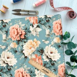 Ткань премиум Оксфорд 600D цветочная фантазия на сером