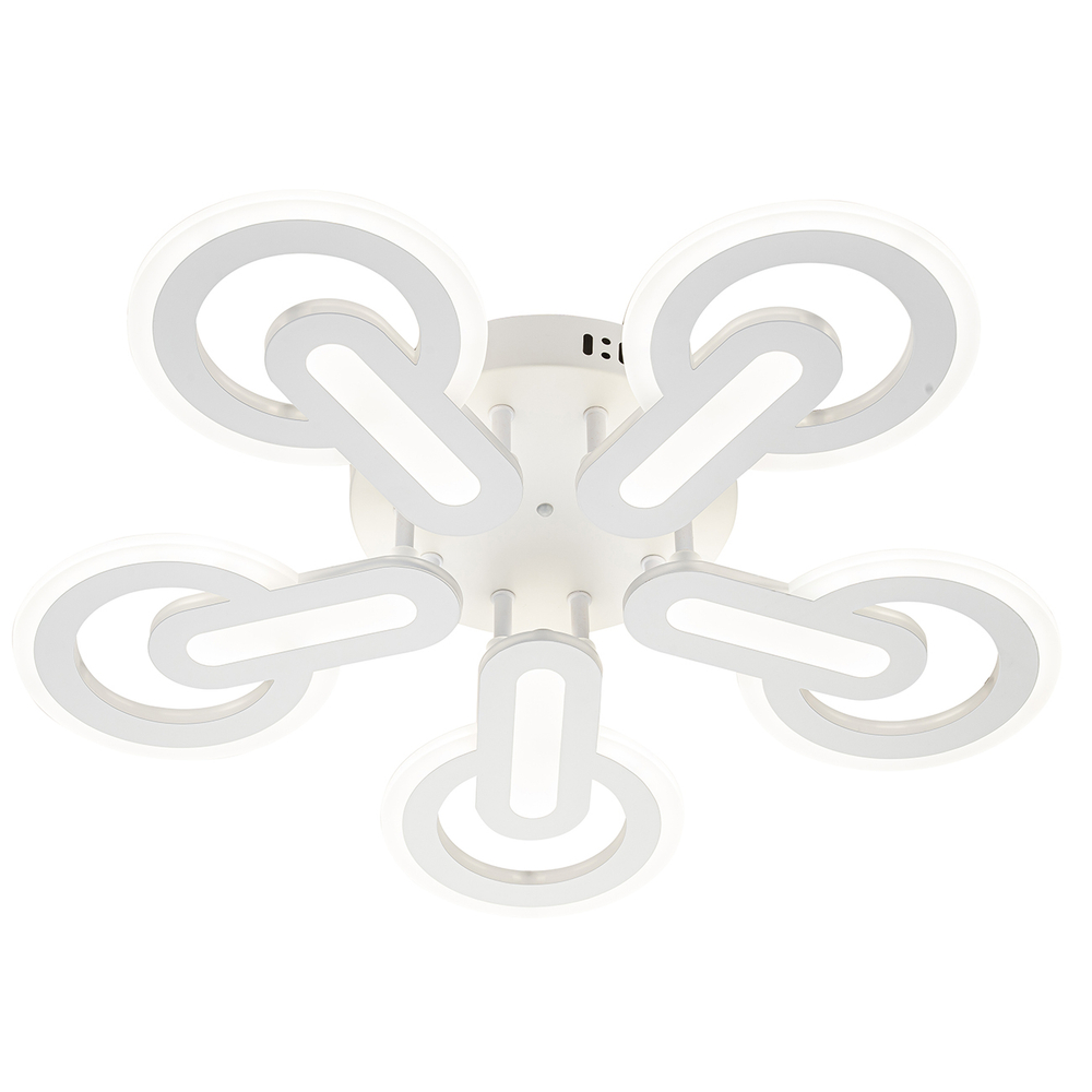 Потолочный светодиодный светильник 110Вт, 8800Лм, 3000-6500К, Ra>80,  плавная регулировка мощности, изменение цветовой температуры, ночник,  металл/акрил, белый