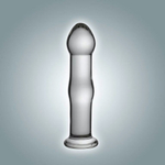 Анальная втулка-фаллоимитатор из стекла - 14 см. (Цвет: прозрачный)