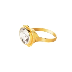 кольцо «цветок жизни» с горным хрусталем (14 мм)