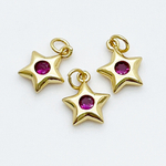 Подвеска Звезда, цвет золото, фианит, размер 11*8,5 мм, цена за 1 шт