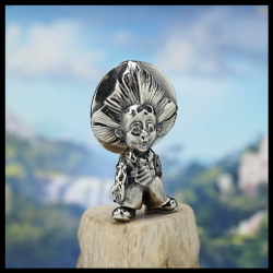 Брелок "Коротышка" для ключей , мельхиор