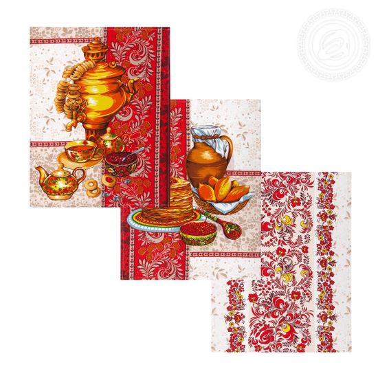 Набор полотенец из рогожки СЛОБОДА 45x60 см - 3 шт.