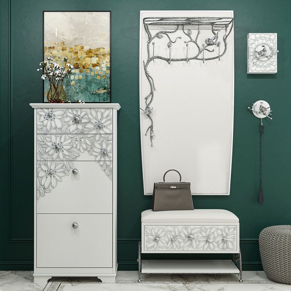 Вешалка настенная Терра (без зеркала) Айс Античное Серебро